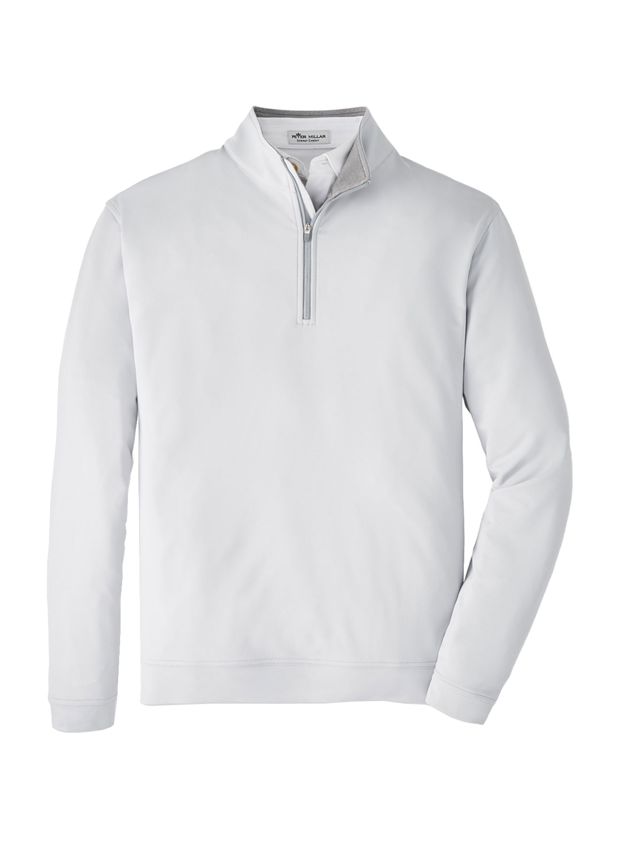 Men's British Grey Perth Stretch Quarter-zip from Peter Millar