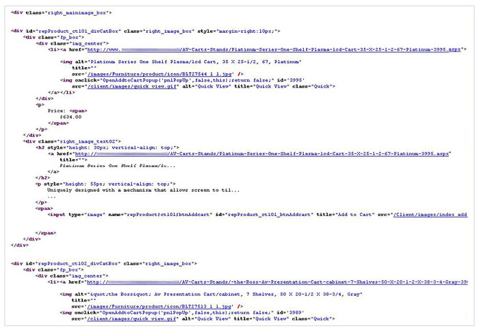 CSS based table less HTML Conversion