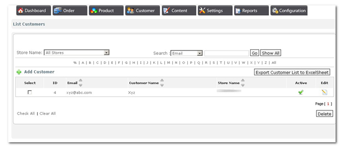 Export Customer list