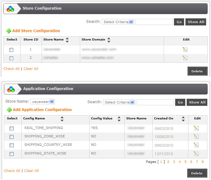 Manage Application and Store Settings