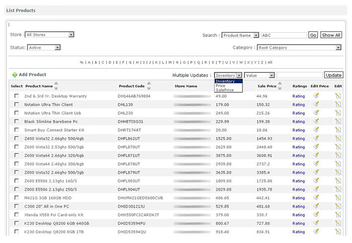 Quick Multiple Products Updates