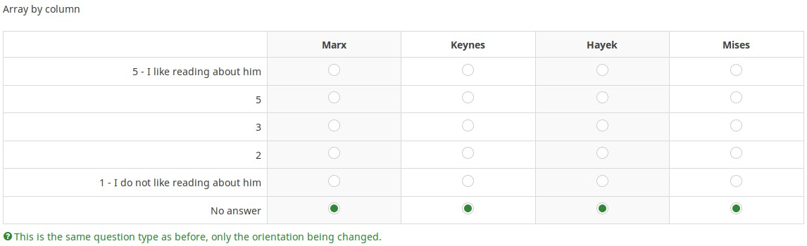 Array by column