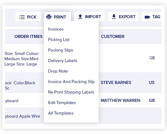 Bulk print as much as 100 shipping labels in just a few clicks