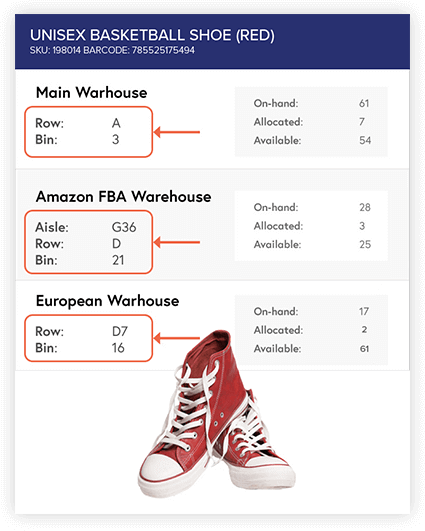 Pinpoint exactly where any item is located in your warehouse