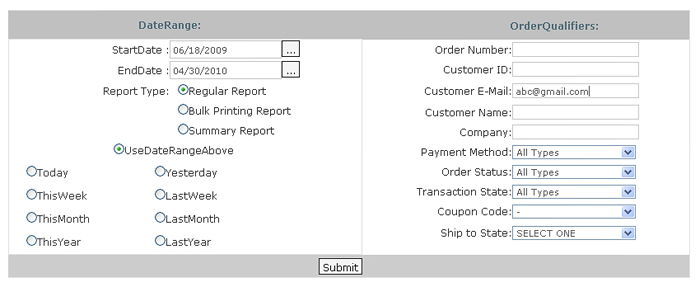 Customer Order History