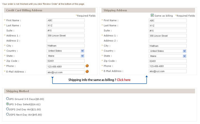 Multiple Real Time Shipping Rates