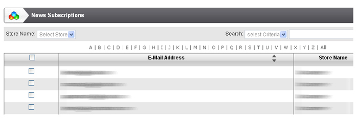News Letter Subscribed Customer List