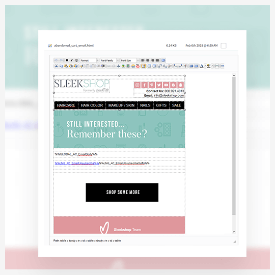 Abandon Cart with Custom Email Template