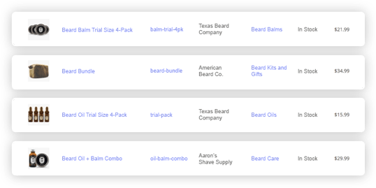 Shared Products & Inventory